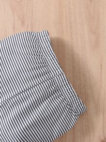 Baby Striped Print Trousers - Black and White - View 4