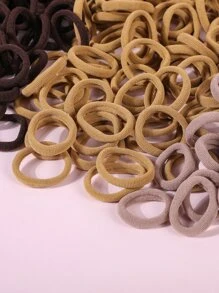 300入組小女童素色髮圈 - 彩色 - 查看 4