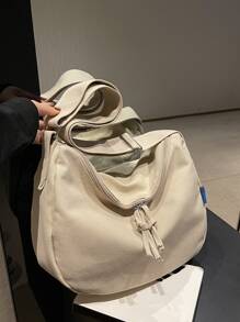 Minimalist Hobo Bag - Beige - View 1