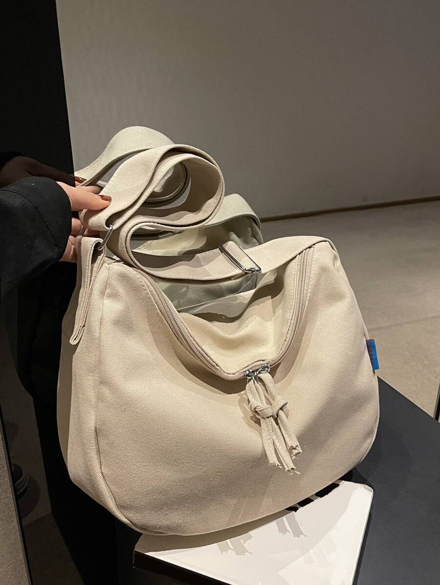 Minimalist Hobo Bag - Beige - View 1
