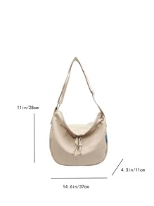 Minimalist Hobo Bag - Beige - View 3