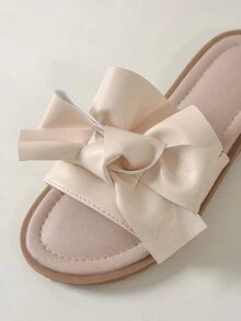 Chicas Chanclas lazo & con diseño de fruncido - Albaricoque - Ver 4