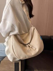 Minimalist Hobo Bag - Beige - View 5