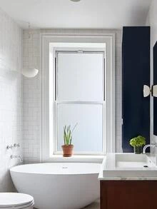 Phim cách nhiệt cửa sổ Artyuan 1 cuộn, Phim cách nhiệt cửa sổ mờ không dính, Miếng dán cách nhiệt tĩnh điện, Thích hợp cho phòng tắm, Tấm che cửa sổ mờ (Chiều rộng 17,53 inch) - Trong sáng - Xem 10