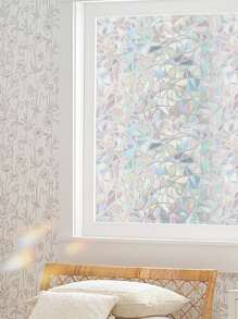 1 Roll 44.5cm Wide 3D Holographic Rainbow Decorative Static Cling Window Film, Colorful Vinyl Glass Sticker, Non-Adhesive Window Decal, Suitable For Living Room, Christmas Party, LPS Christmas Backdrop - Multicolor - View 7