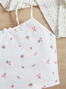 SHEIN Mädchen Pyjama Set mit Blümchen Muster, Figurbetont