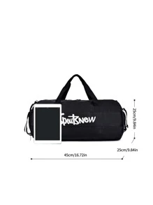 Bolsa de entrenamiento con estampado de letra - Negro - Ver 3