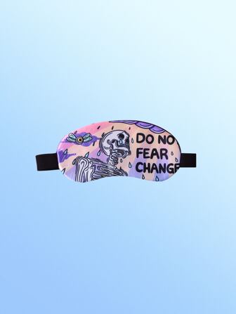 SadSkelly Slogan & Skeleton Print Eye Cover