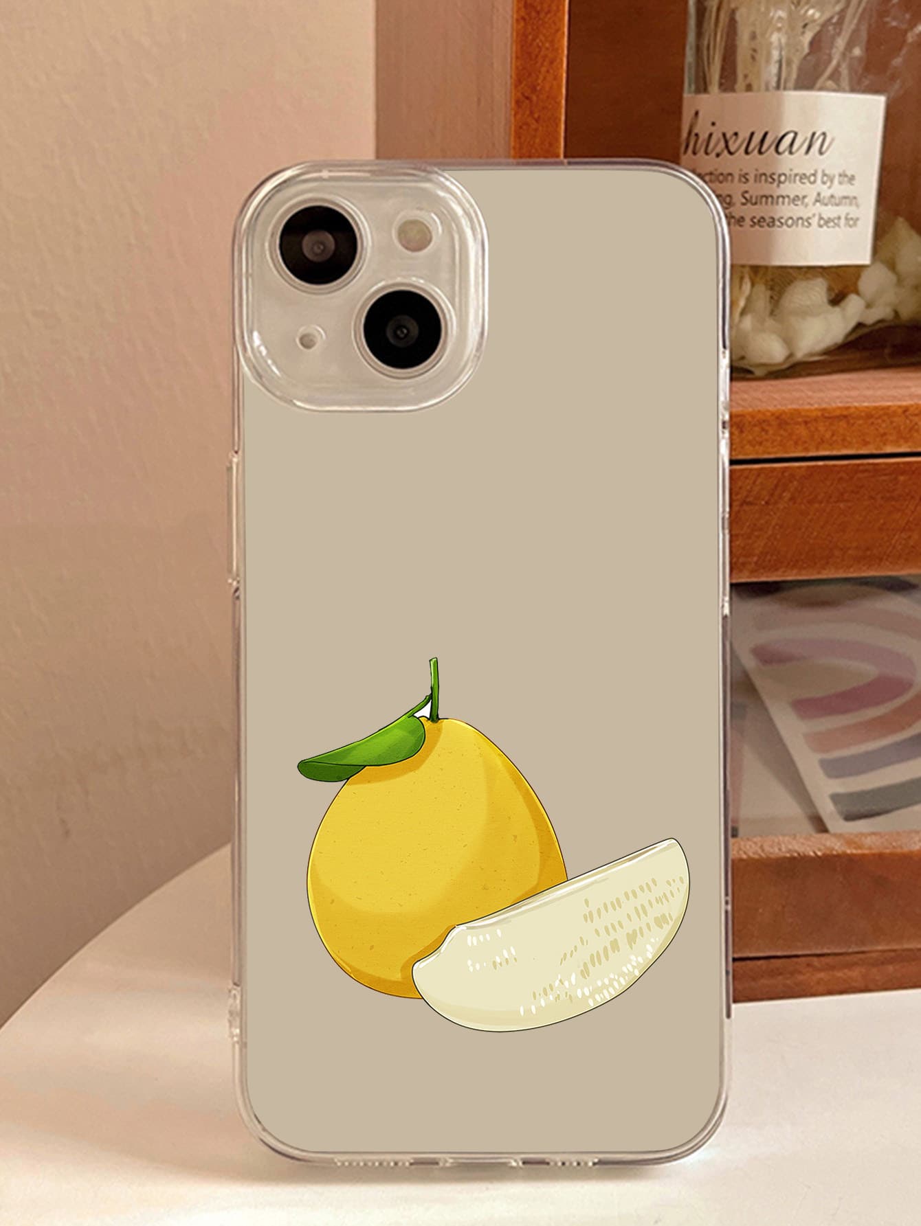 Funda de celular transparente con dibujos animados con estampado de pera - Multicolor - Ver 1
