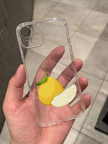 Funda de celular transparente con dibujos animados con estampado de pera - Multicolor - Ver 2