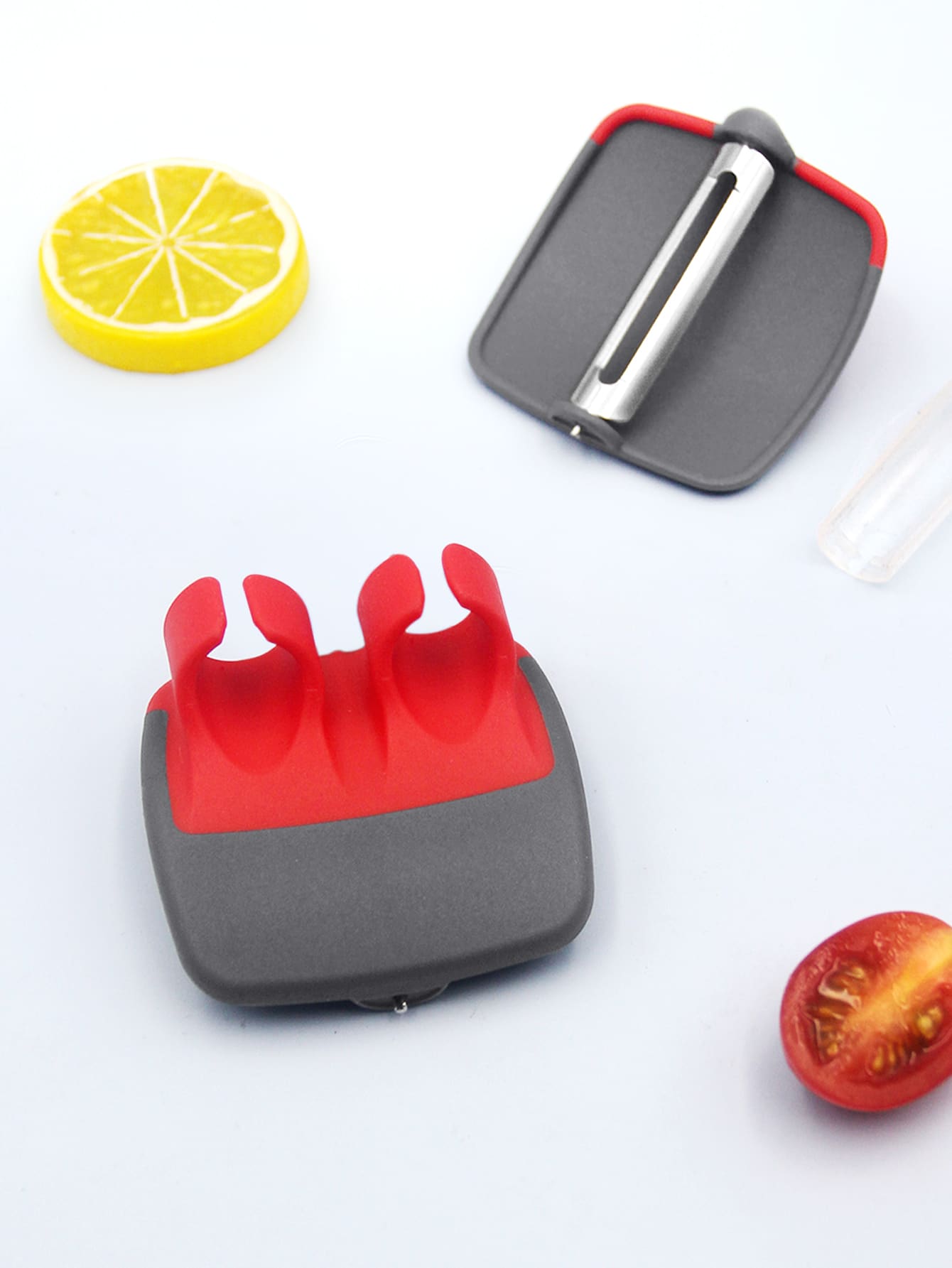 1 pieza Pelador de verdura de plástico - Gris - Ver 1