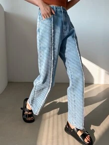 DAZY Xén Thô Quần legging thẳng - Rửa nhẹ - Xem 6