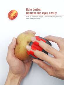 1 pieza Pelador de verdura de plástico - Gris - Ver 4