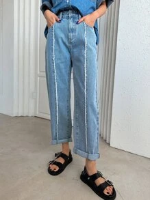 DAZY Xén Thô Quần legging thẳng - Rửa nhẹ - Xem 7