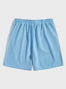 ROMWE MEN Prep Men Letter Graphic Basketball Shorts