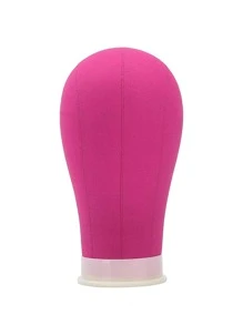 Wig Head Mannequin Head Canvas Block Wig Head with Stand for Wig Making Styling Model - Rose Red - View 2