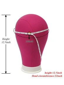 Wig Head Mannequin Head Canvas Block Wig Head with Stand for Wig Making Styling Model - Rose Red - View 4