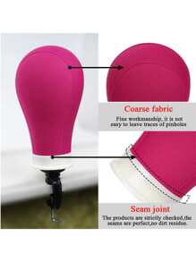 Wig Head Mannequin Head Canvas Block Wig Head with Stand for Wig Making Styling Model - Rose Red - View 5