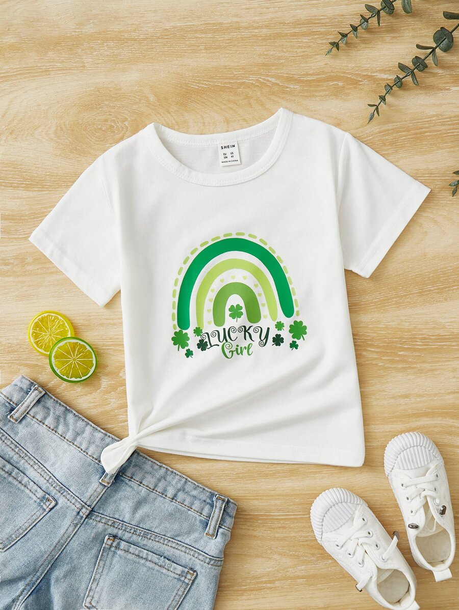 Toddler Girls Slogan & Heart Print Tee - White - View 1