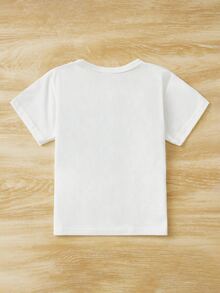 Toddler Girls Slogan & Heart Print Tee - White - View 2