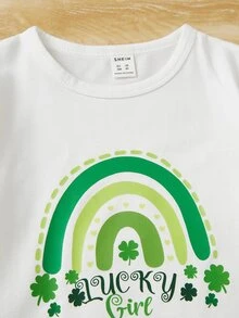 Toddler Girls Slogan & Heart Print Tee - White - View 3