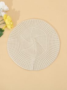 Minimalist Solid Beret - Beige - View 3