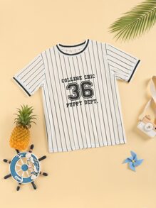 Girls Striped & Letter Graphic Cover Up - White - View 1