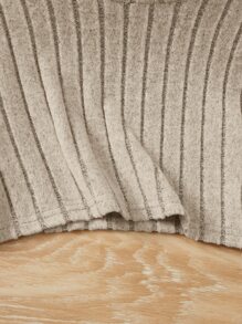 SHEIN Young Girl Turtleneck Drop Shoulder Tee & Cami Dress - Apricot - View 3