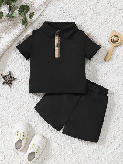Baby Plaid Polo Shirt & Shorts