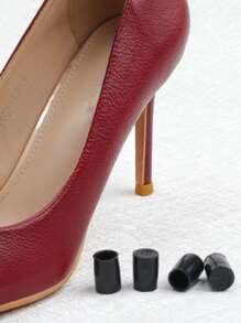 4pcs Black High Heel Shoe Protectors, Slip-Resistant And Wear-Resistant - Black - View 5
