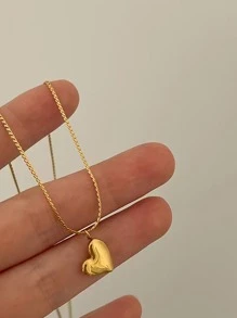 1入組心形墜飾項鍊,不銹鋼首飾類