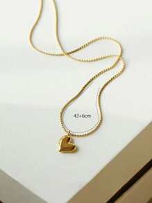 1入組心形墜飾項鍊,不銹鋼首飾類