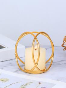 1pc Iron Candle Holder - Gold - View 1