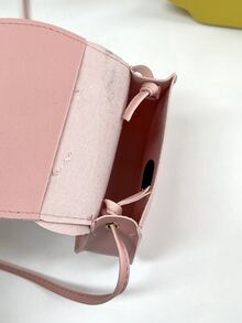 1pc Young Girls' Pu Leather Cute Cat Pattern Crossbody Bag With Flap Closure, Perfect For Daily Use - Pink - View 6