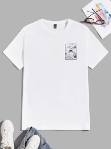 GENTILAND Men T-Shirts Fit Crew Neck Short Sleeve Graphic Tee Anime Casual Japanese Fashion Polyester - White - View 1