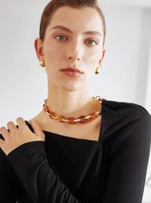 MOTF PREMIUM CHAIN-NECK TOP - Black - View 3