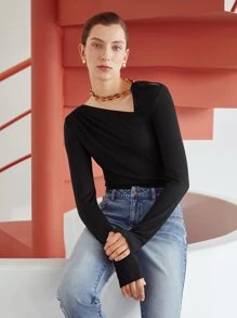 MOTF PREMIUM CHAIN-NECK TOP - Black - View 4
