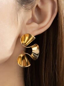 結構耳釘 - 金黃色 - 查看 1