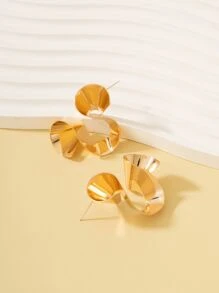 結構耳釘 - 金黃色 - 查看 2