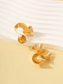 結構耳釘 - 金黃色 - 查看 4