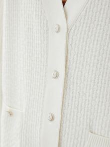 MOTF PREMIUM RELAXED PEARL BUTTON CARDIGAN - Beige - View 3