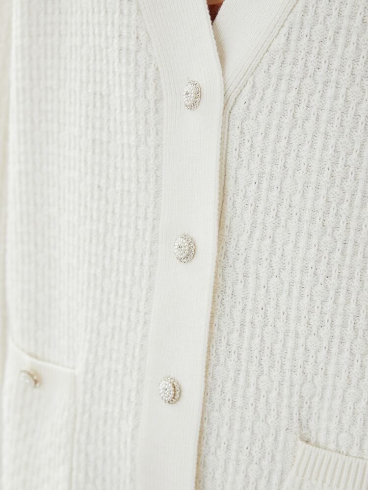 RELAXED PEARL BUTTON CARDIGAN