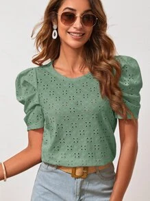 SHEIN Clasi Camiseta de manga farol schiffy - verde menta - Ver 1