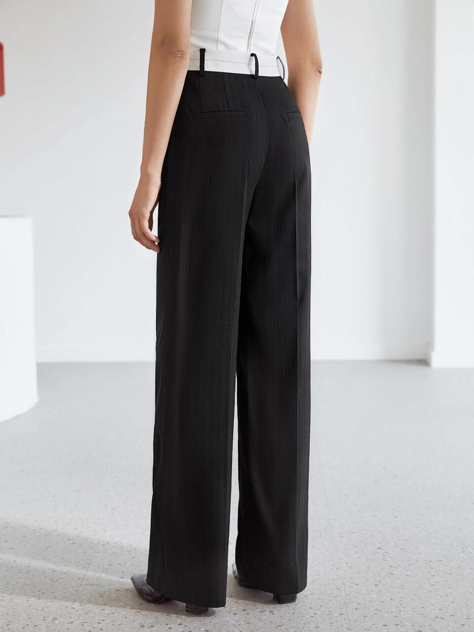 MOTF FOLDOVER WAIST VISCOSE-BLEND PANTS