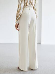 MOTF PREMIUM 鏈條繫腰帶洋裝長褲 - 白色 - 查看 8