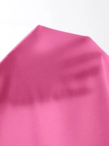 SHEIN PETITE 方領修身T恤 - 粉色 - 查看 6