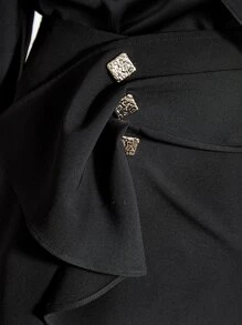 MOTF PREMIUM GATHERED RUFFLE SKIRT - Black - View 3