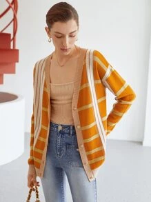 MOTF PREMIUM PLAID KNIT CARDIGAN - Orange - View 4