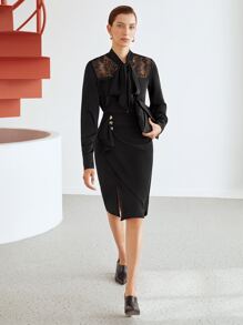 MOTF PREMIUM GATHERED RUFFLE SKIRT - Black - View 7