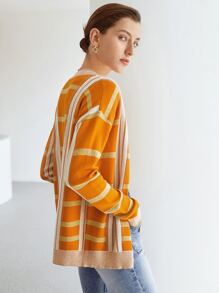 MOTF PREMIUM PLAID KNIT CARDIGAN - Orange - View 6